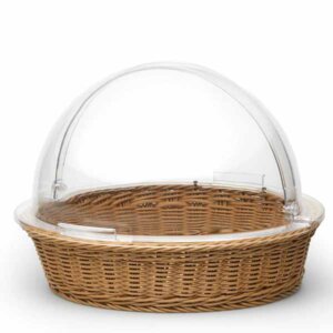Brödkorg med roll top lock i pc, d40cm , brun d40cm